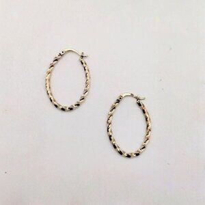 Gold Over Sterling Silver Twisted Hoop Earrings